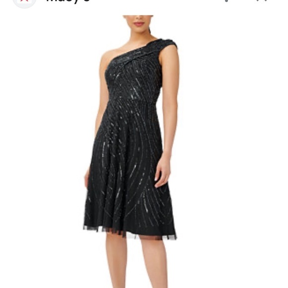 Adrianna Papell Dresses & Skirts - Adrianna Papell Black One-Shoulder Dress